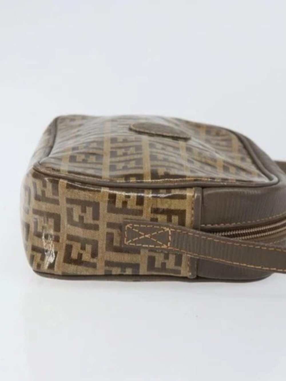 FENDI Zucchino Canvas Shoulder Bag Beige Auth - Picture 3 of 16